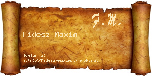 Fidesz Maxim névjegykártya